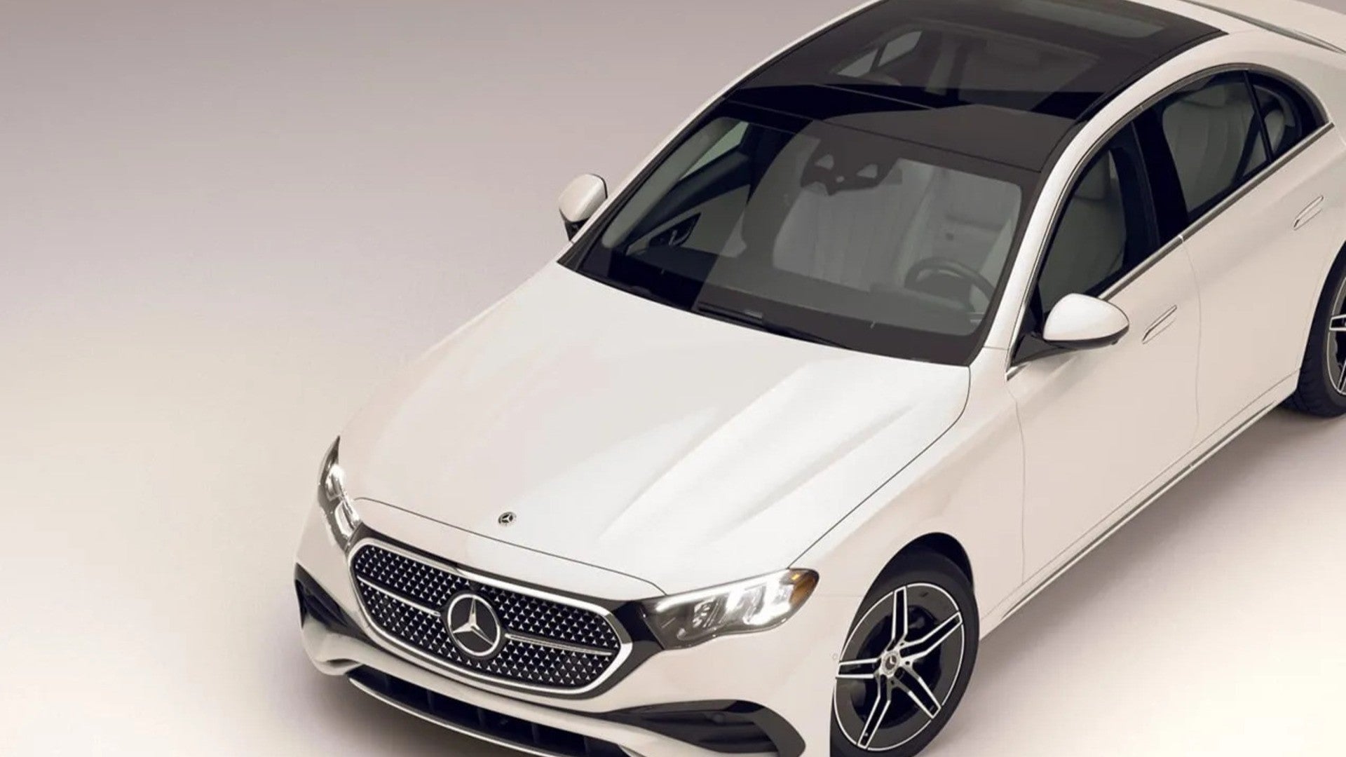 2026 Mercedes-Benz E-Class an exterior view of the car parked in a building