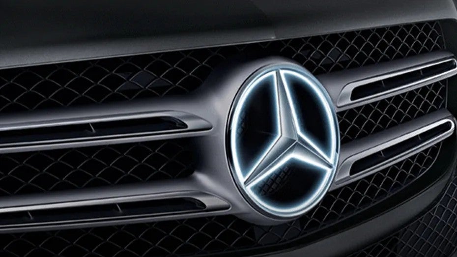 a red 2026 Mercedes-Benz GLB view of the truck hatch open