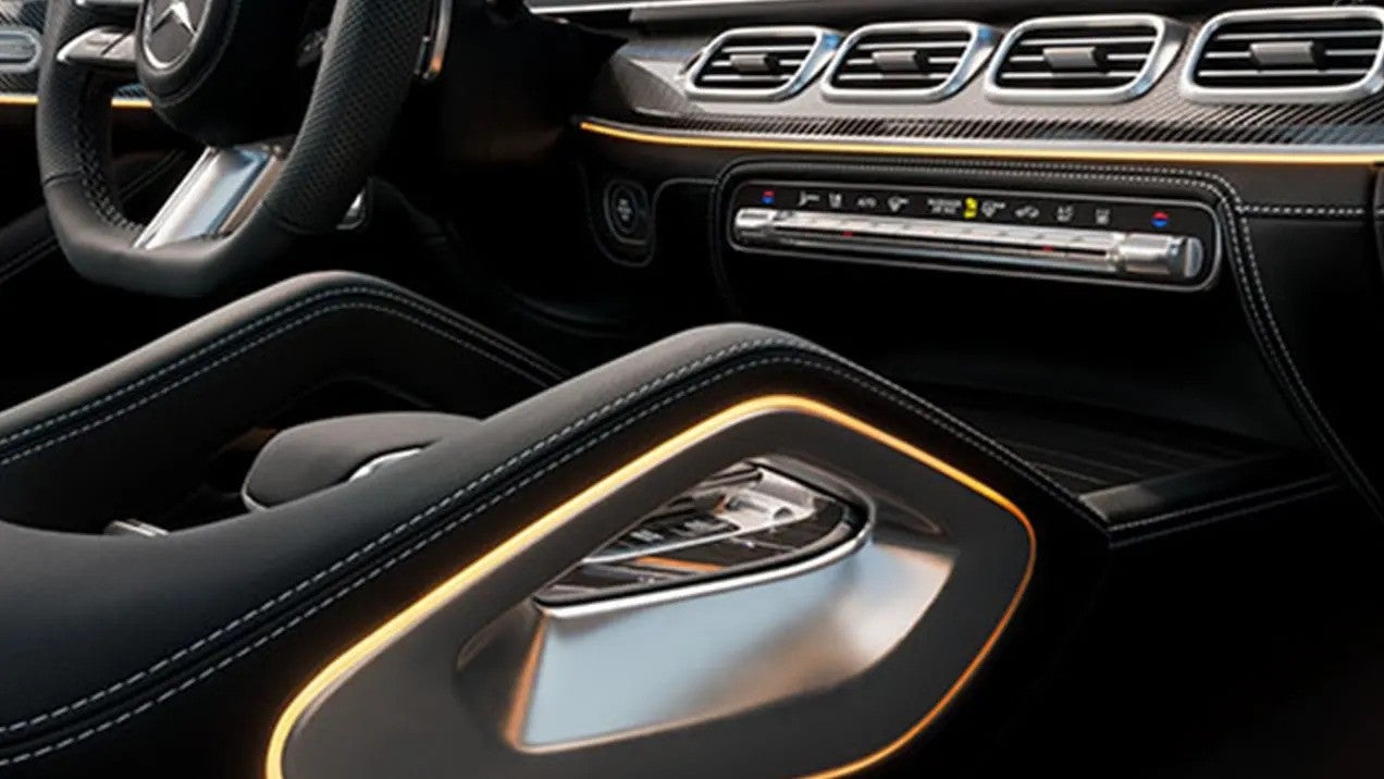 2026 Mercedes-Benz GLS view of the interior shifter and handle